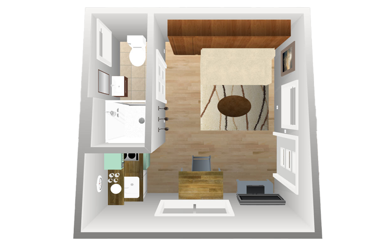 ADU Unit: Micro 150 floor plan